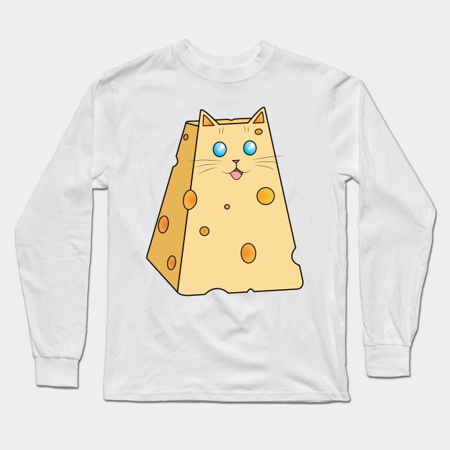 Cheese Cat Long Sleeve T-Shirt by smoorestudios